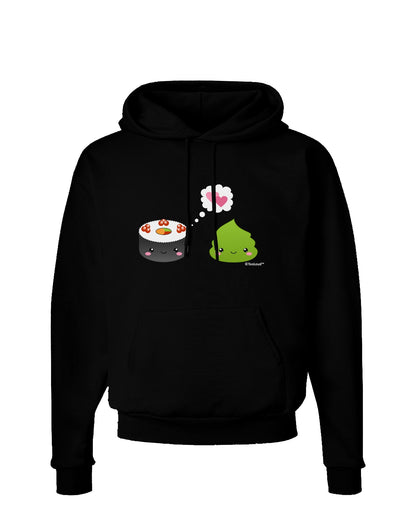 Cute Sushi and Wasabi Love Dark Hoodie Sweatshirt by TooLoud-Hoodie-TooLoud-Black-Small-Davson Sales