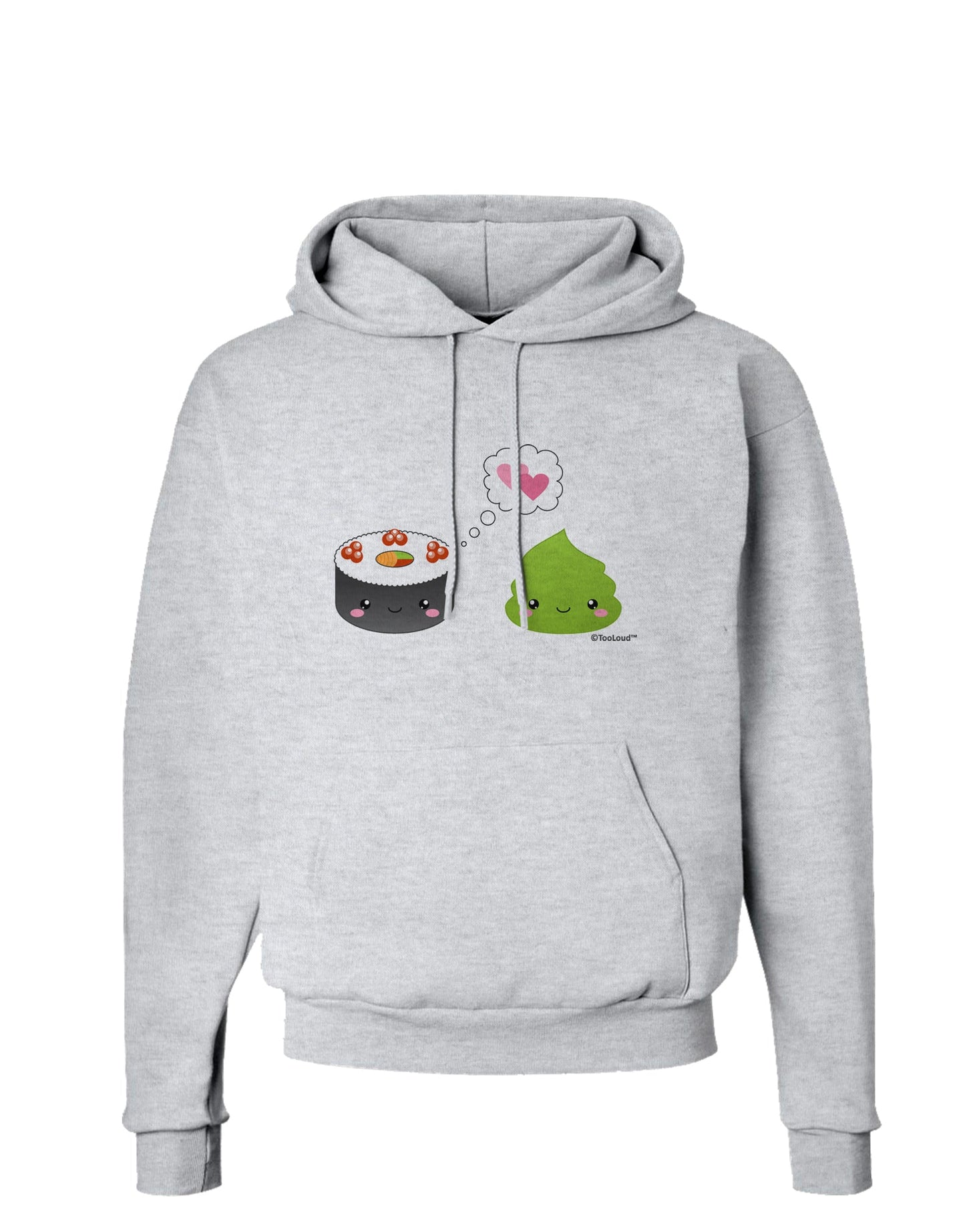 Cute Sushi and Wasabi Love Hoodie Sweatshirt by TooLoud-Hoodie-TooLoud-AshGray-Small-Davson Sales
