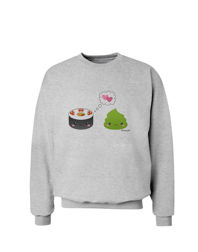 Cute Sushi and Wasabi Love Sweatshirt by TooLoud-Sweatshirts-TooLoud-AshGray-Small-Davson Sales