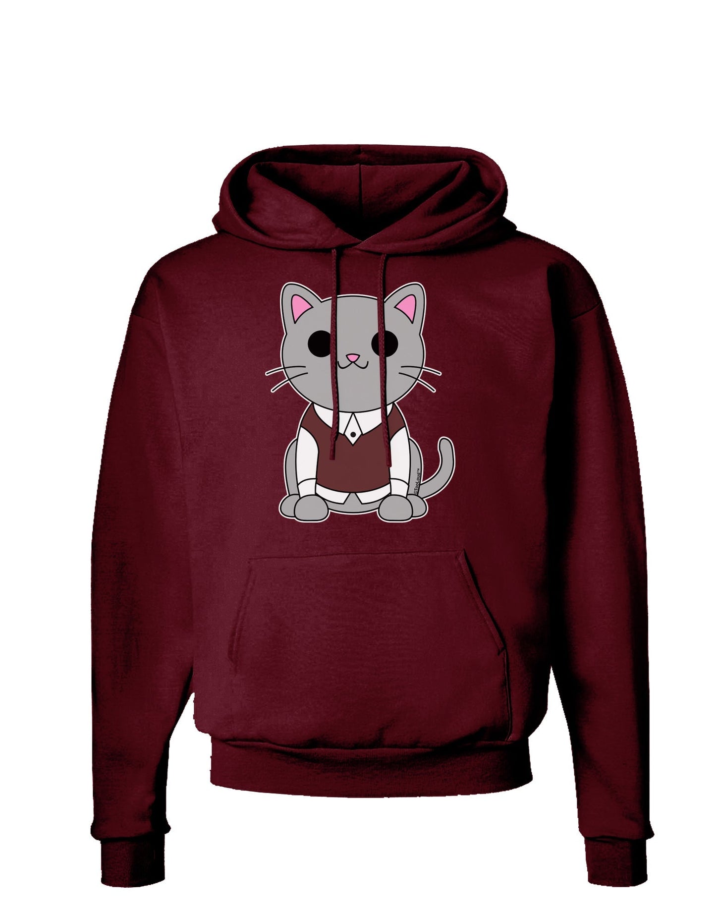 Cute Sweater Vest Cat Design Dark Hoodie Sweatshirt by TooLoud-Hoodie-TooLoud-Maroon-Small-Davson Sales