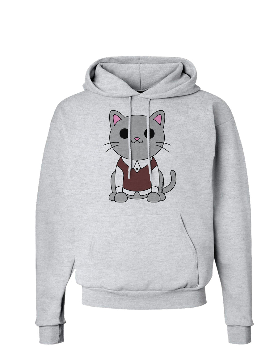 Cute Sweater Vest Cat Design Hoodie Sweatshirt by TooLoud-Hoodie-TooLoud-White-Small-Davson Sales