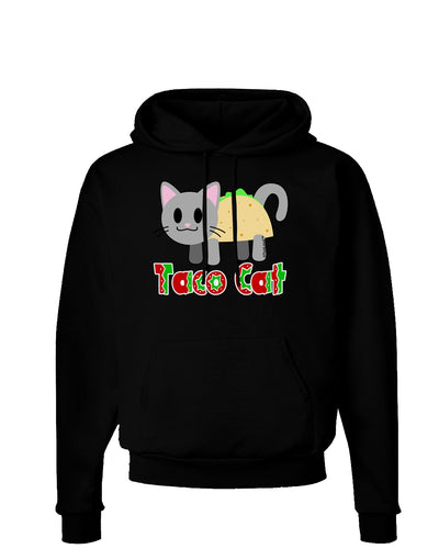 Cute Taco Cat Design Text Dark Hoodie Sweatshirt by TooLoud-Hoodie-TooLoud-Black-Small-Davson Sales