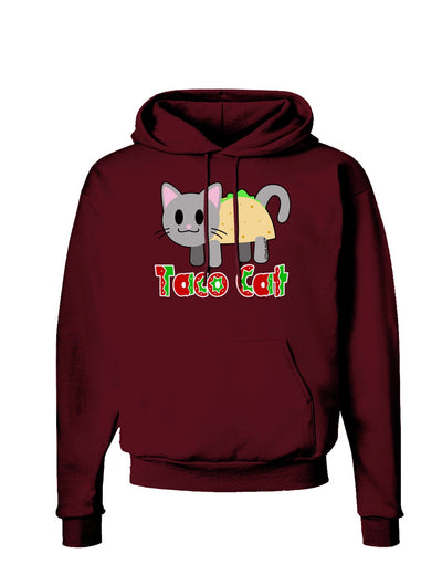 Cute Taco Cat Design Text Dark Hoodie Sweatshirt by TooLoud-Hoodie-TooLoud-Maroon-Small-Davson Sales