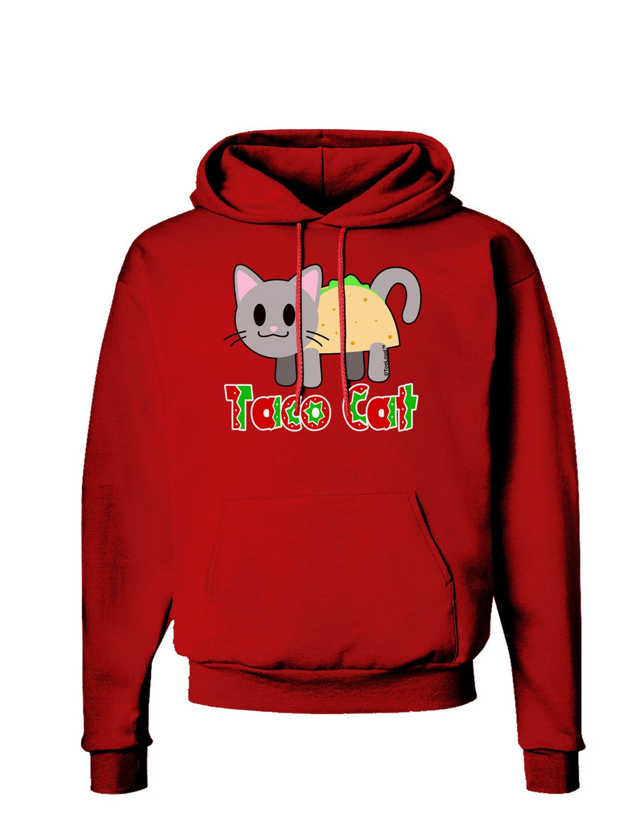 Cute Taco Cat Design Text Dark Hoodie Sweatshirt by TooLoud-Hoodie-TooLoud-Black-Small-Davson Sales