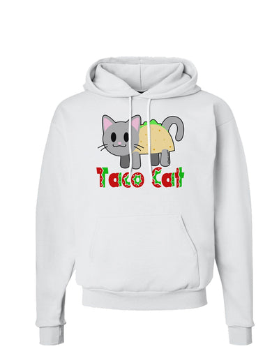 Cute Taco Cat Design Text Hoodie Sweatshirt by TooLoud-Hoodie-TooLoud-White-Small-Davson Sales