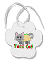 Cute Taco Cat Design Text Paw Print Shaped Ornament by TooLoud-Ornament-TooLoud-White-Davson Sales