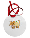 Cute Taco Dog Circular Metal Ornament-Ornament-TooLoud-White-Davson Sales