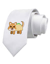 Cute Taco Dog Printed White Necktie