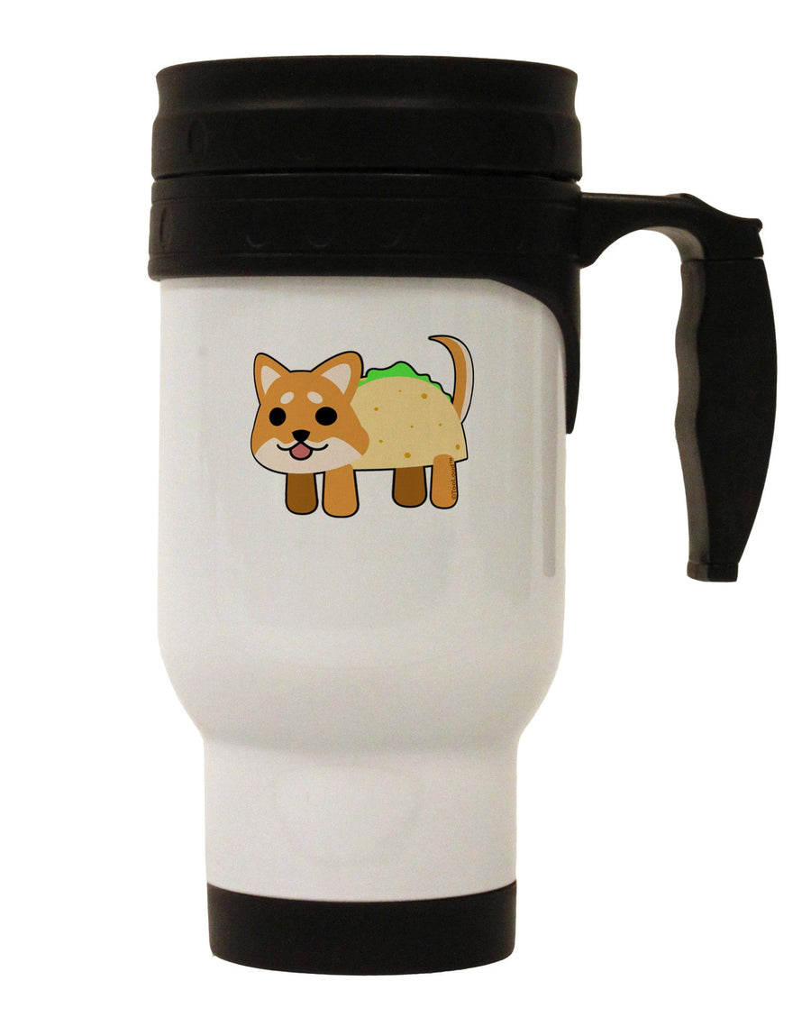 Cute Taco Dog Stainless Steel 14oz Travel Mug-Travel Mugs-TooLoud-White-Davson Sales