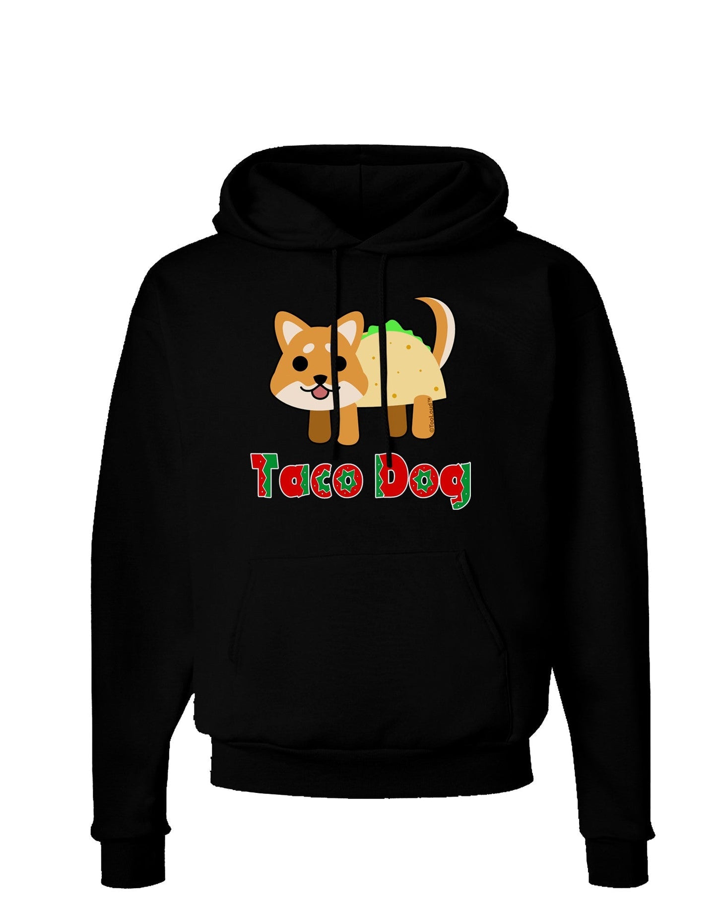 Cute Taco Dog Text Dark Hoodie Sweatshirt-Hoodie-TooLoud-Black-Small-Davson Sales