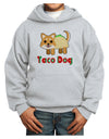 Cute Taco Dog Text Youth Hoodie Pullover Sweatshirt-Youth Hoodie-TooLoud-Ash-XS-Davson Sales