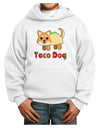 Cute Taco Dog Text Youth Hoodie Pullover Sweatshirt-Youth Hoodie-TooLoud-White-XS-Davson Sales