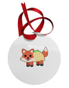 Cute Taco Fox Circular Metal Ornament-Ornament-TooLoud-White-Davson Sales