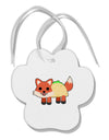 Cute Taco Fox Paw Print Shaped Ornament-Ornament-TooLoud-White-Davson Sales