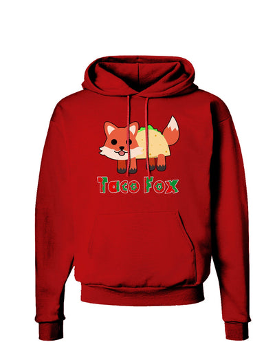 Cute Taco Fox Text Dark Hoodie Sweatshirt-Hoodie-TooLoud-Red-Small-Davson Sales