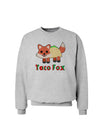 Cute Taco Fox Text Sweatshirt-Sweatshirts-TooLoud-AshGray-Small-Davson Sales