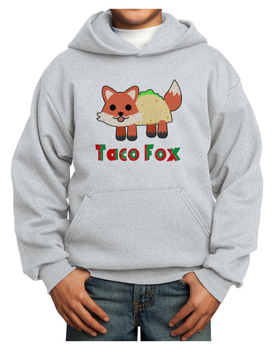 Cute Taco Fox Text Youth Hoodie Pullover Sweatshirt-Youth Hoodie-TooLoud-Ash-XS-Davson Sales