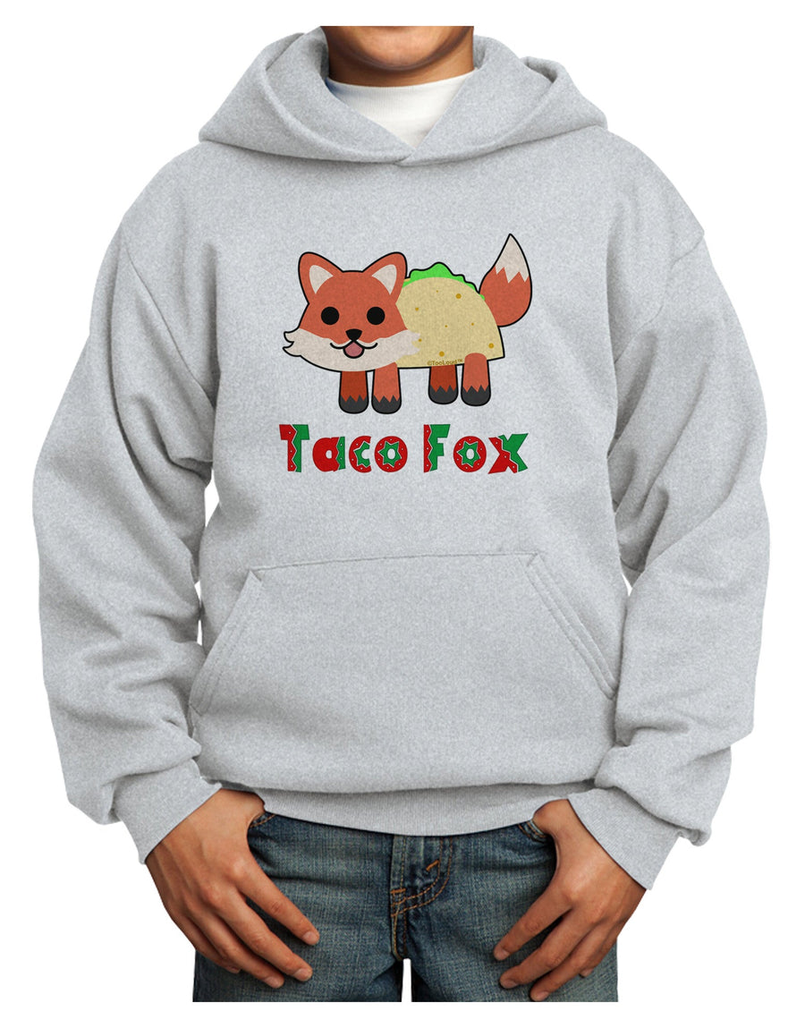 Cute Taco Fox Text Youth Hoodie Pullover Sweatshirt-Youth Hoodie-TooLoud-White-XS-Davson Sales