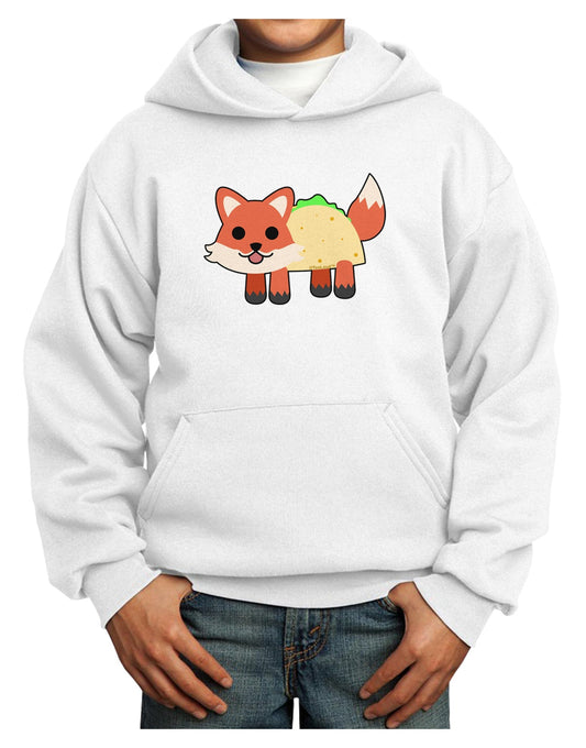 Cute Taco Fox Youth Hoodie Pullover Sweatshirt-Youth Hoodie-TooLoud-White-XS-Davson Sales