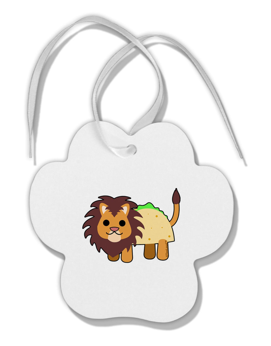 Cute Taco Lion Paw Print Shaped Ornament-Ornament-TooLoud-White-Davson Sales