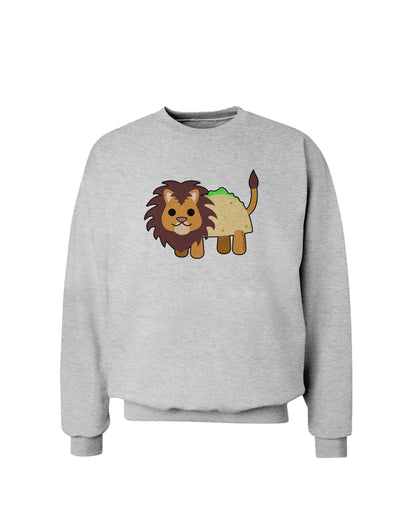 Cute Taco Lion Sweatshirt-Sweatshirts-TooLoud-AshGray-Small-Davson Sales