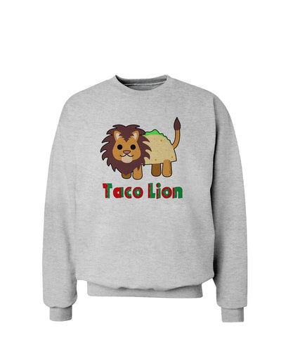 Cute Taco Lion Text Sweatshirt-Sweatshirts-TooLoud-AshGray-Small-Davson Sales