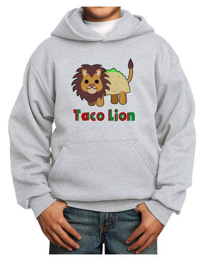 Cute Taco Lion Text Youth Hoodie Pullover Sweatshirt-Youth Hoodie-TooLoud-Ash-XS-Davson Sales