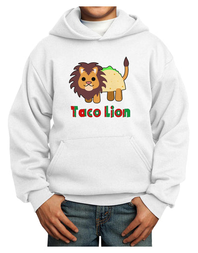 Cute Taco Lion Text Youth Hoodie Pullover Sweatshirt-Youth Hoodie-TooLoud-White-XS-Davson Sales