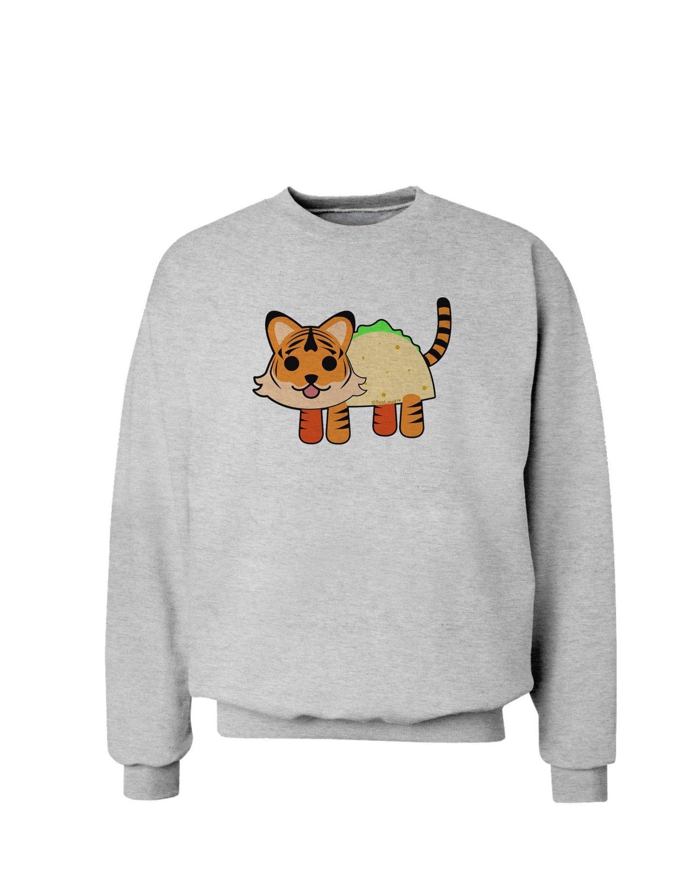 Cute Taco Tiger Sweatshirt-Sweatshirts-TooLoud-AshGray-Small-Davson Sales