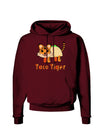 Cute Taco Tiger Text Dark Hoodie Sweatshirt-Hoodie-TooLoud-Maroon-Small-Davson Sales