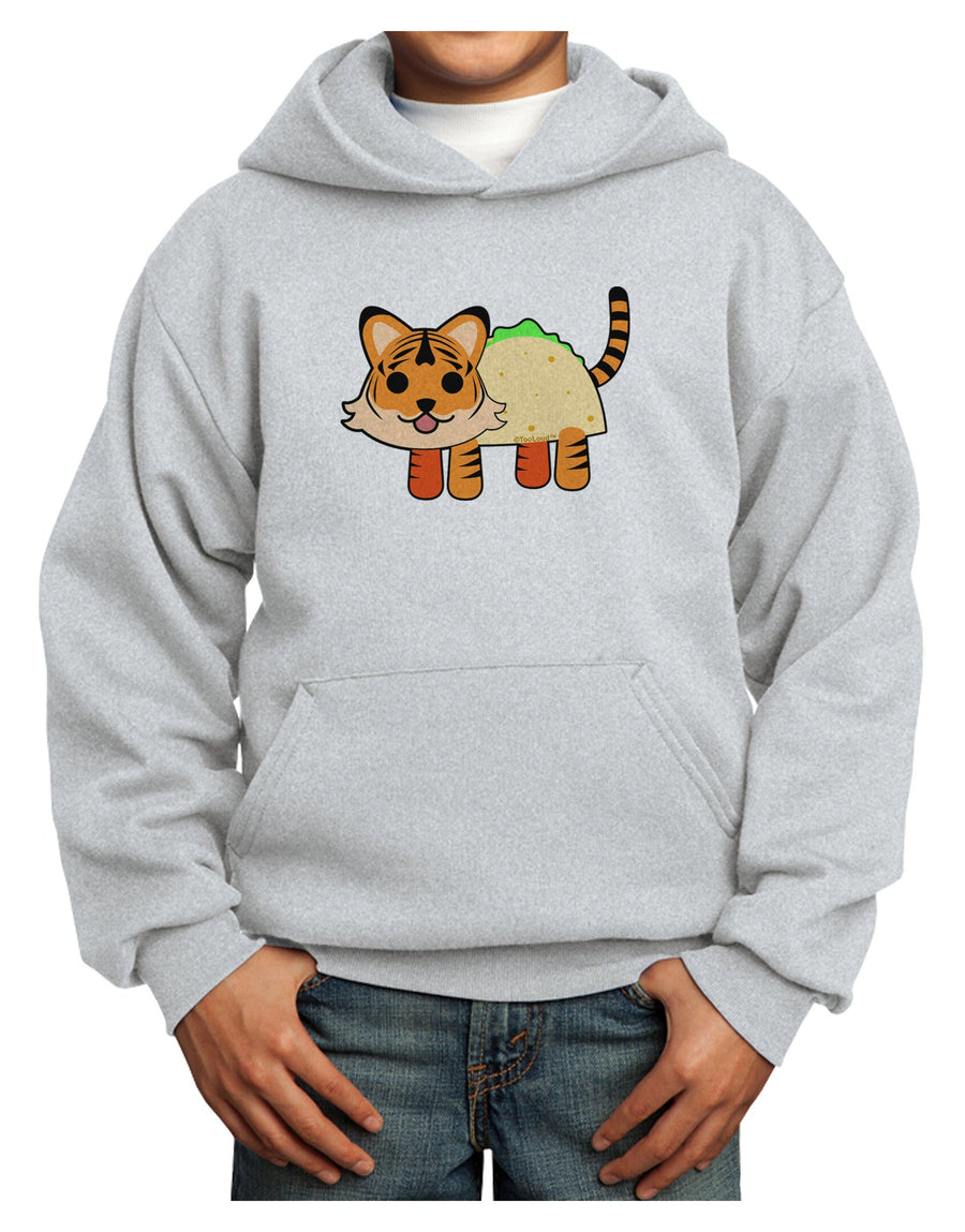 Cute Taco Tiger Youth Hoodie Pullover Sweatshirt-Youth Hoodie-TooLoud-White-XS-Davson Sales