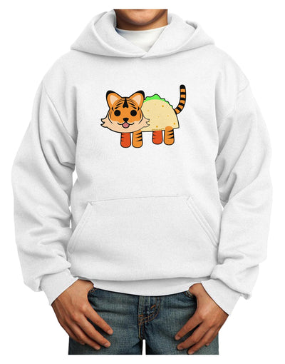 Cute Taco Tiger Youth Hoodie Pullover Sweatshirt-Youth Hoodie-TooLoud-White-XS-Davson Sales