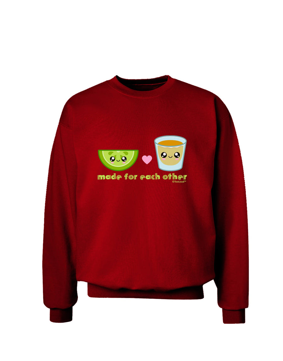 Cute Tequila Shot and Lime - Made For Each Other Adult Dark Sweatshirt by TooLoud-Sweatshirts-TooLoud-Black-Small-Davson Sales