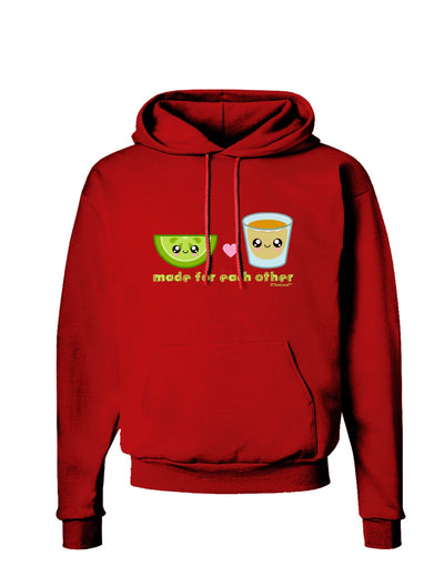 Cute Tequila Shot and Lime - Made For Each Other Dark Hoodie Sweatshirt by TooLoud-Hoodie-TooLoud-Red-Small-Davson Sales