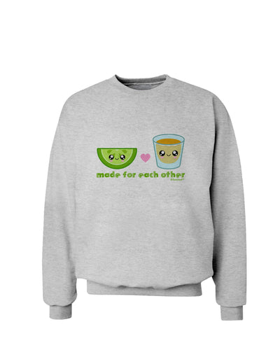 Cute Tequila Shot and Lime - Made For Each Other Sweatshirt by TooLoud-Sweatshirts-TooLoud-AshGray-Small-Davson Sales