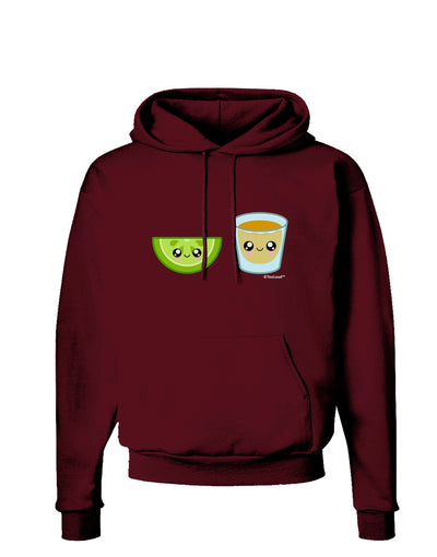 Cute Tequila Shot and Lime Wedge Dark Hoodie Sweatshirt by TooLoud-Hoodie-TooLoud-Maroon-Small-Davson Sales