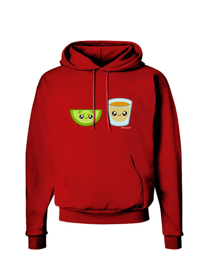 Cute Tequila Shot and Lime Wedge Dark Hoodie Sweatshirt by TooLoud-Hoodie-TooLoud-Red-Small-Davson Sales