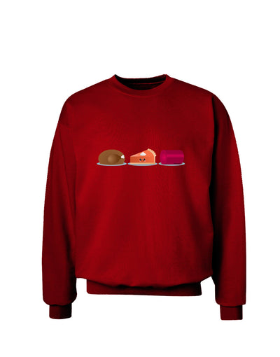 Cute Thanksgiving Food Adult Dark Sweatshirt-Sweatshirts-TooLoud-Deep-Red-Small-Davson Sales