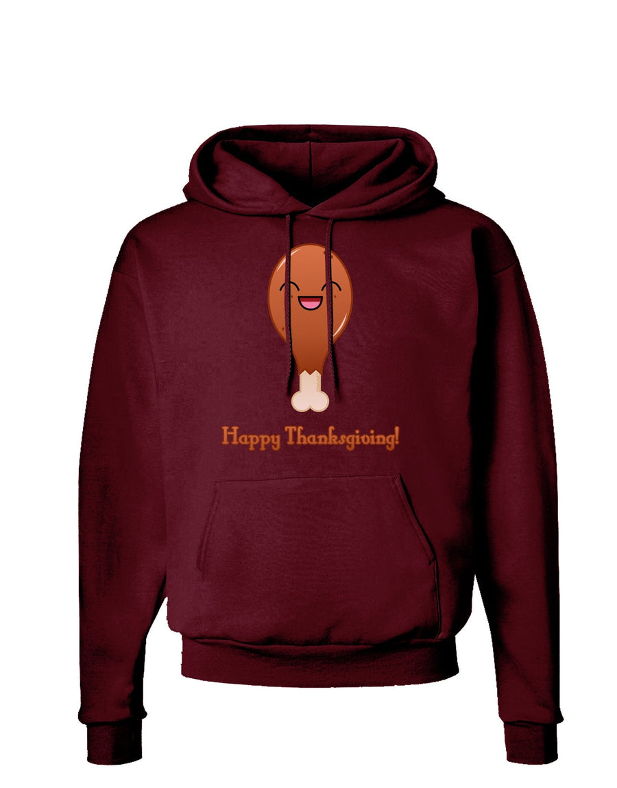 Cute Turkey Leg - Happy Thanksgiving Dark Hoodie Sweatshirt-Hoodie-TooLoud-Black-Small-Davson Sales