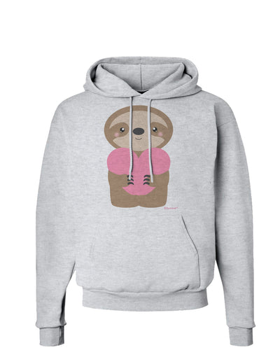 Cute Valentine Sloth Holding Heart Hoodie Sweatshirt by TooLoud-Hoodie-TooLoud-AshGray-Small-Davson Sales