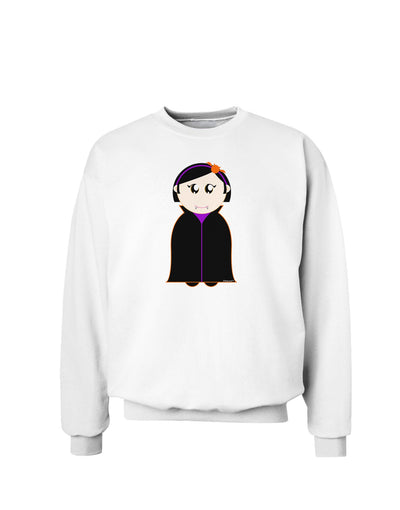 Cute Vampire Girl Halloween Sweatshirt-Sweatshirts-TooLoud-White-Small-Davson Sales