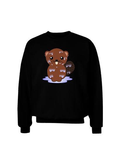 Cute Wet Beaver Adult Dark Sweatshirt-Sweatshirts-TooLoud-Black-Small-Davson Sales