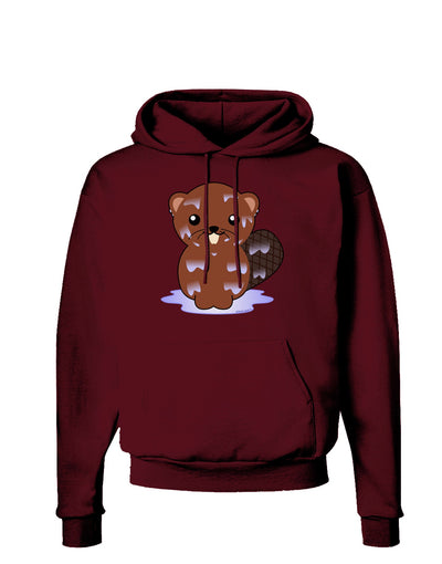 Cute Wet Beaver Dark Hoodie Sweatshirt-Hoodie-TooLoud-Maroon-Small-Davson Sales