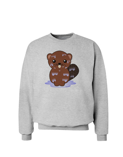 Cute Wet Beaver Sweatshirt-Sweatshirts-TooLoud-AshGray-Small-Davson Sales