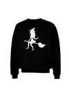 Cute Witch on Broom Silhouette Halloween Adult Dark Sweatshirt-Sweatshirts-TooLoud-Black-Small-Davson Sales