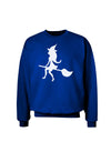 Cute Witch on Broom Silhouette Halloween Adult Dark Sweatshirt-Sweatshirts-TooLoud-Deep-Royal-Blue-Small-Davson Sales