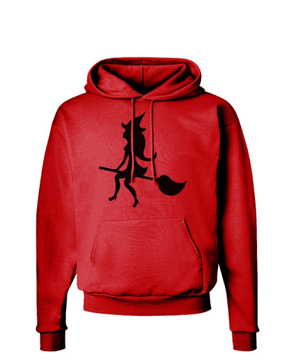 Cute Witch on Broom Silhouette Halloween Hoodie Sweatshirt-Hoodie-TooLoud-Red-Small-Davson Sales