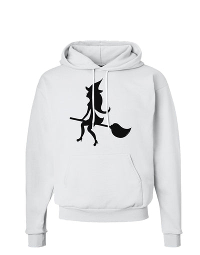 Cute Witch on Broom Silhouette Halloween Hoodie Sweatshirt-Hoodie-TooLoud-White-Small-Davson Sales