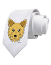 Cute Yorkshire Terrier Yorkie Dog Printed White Necktie by TooLoud