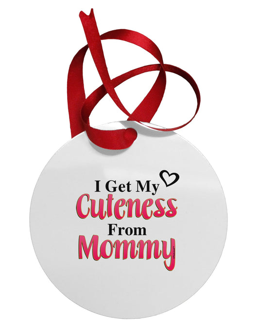 Cuteness From Mommy Circular Metal Ornament-Ornament-TooLoud-White-Davson Sales